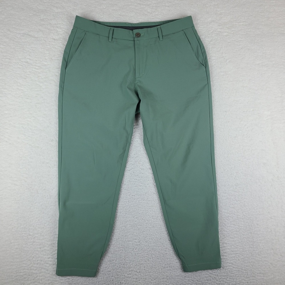 PRIMO Jogger Pants Mens 36 Short 36x26 Sage Green Performance Tech Zip Ankle *